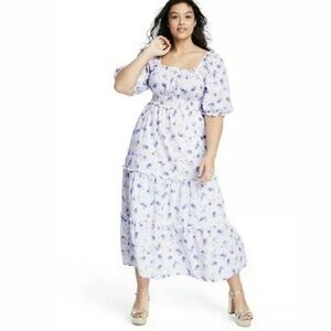 LoveShackFancy x Target Maxi Dress Women’s XS Gemma floral Puff Sleeve Tiered CC